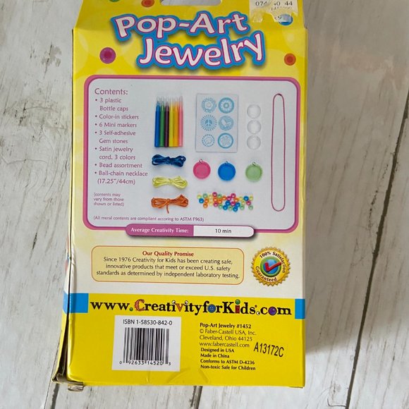 Creativity for Kids Pop Jewelry Making Kit Bottle Caps 3 Pieces NEW - Picture 4 of 4